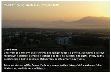 Poselství Panny Marie z 25. 12. 2010 v Medugorje